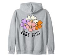 Bloom With Jesus Christian Faith Floral Flowers Zip Hoodie