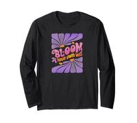 Bloom Your Own Way Retro Groovy Flower Power Design Long Sleeve T-Shirt