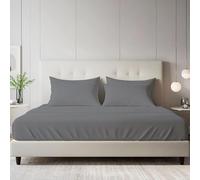 BloomBedding 100% Egyptian Cotton 400 Thread Count King Size Fitted Sheet - 40cm Deep Pocket - Hypoallergenic, Durable & Soft With Resilient Elastic Corners For Secure Fit