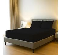 BloomBedding 100% Egyptian Cotton 400 Thread Count Super King 3PC Fitted Sheet - 40cm Deep Pocket - Skin Safe, Durable & Soft With Resilient Elastic Corners For Secure Fit - Pillowcases 2Pack
