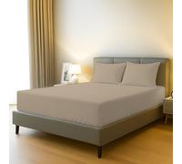 BloomBedding 100% Egyptian Cotton 400 Thread Count Super King 3PC Fitted Sheet - 40cm Deep Pocket - Skin Safe, Durable & Soft With Resilient Elastic Corners For Secure Fit - Pillowcases 2Pack