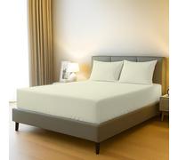 BloomBedding 100% Egyptian Cotton 400TC 3PC King Size Fitted Sheet Set, 40cm Deep Pocket