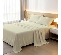 BloomBedding 100% Egyptian Cotton 400TC 4PC Bed Sheet Set | 1x King Size Fitted Sheet 1x King Size Flat Sheet With Matching Pillowcases 2 Pack Durable & Machine Washable