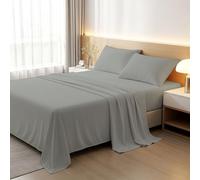 BloomBedding 100% Egyptian Cotton 400TC 4PC Bed Sheet Set | 1x King Size Fitted Sheet 1x King Size Flat Sheet With Matching Pillowcases 2 Pack Durable & Machine Washable