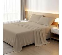 BloomBedding 100% Egyptian Cotton 400TC 4PC Bed Sheet Set | 1x King Size Fitted Sheet 1x King Size Flat Sheet With Matching Pillowcases 2 Pack Durable & Machine Washable