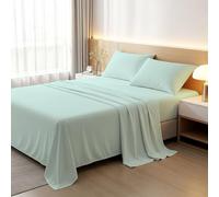 BloomBedding 100% Egyptian Cotton 400TC 4PC Bed Sheet Set | 1x King Size Fitted Sheet 1x King Size Flat Sheet With Matching Pillowcases 2 Pack Durable & Machine Washable