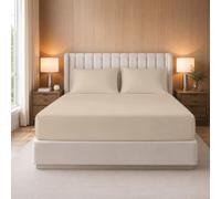 BloomBedding 100% Egyptian Cotton Fitted Sheet Small Double, Three Piece 400 Thread Count Extra Deep 35cm Pocket with 2 Pillowcases, Luxury Bedding Set