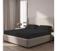 BloomBedding 3PC King Size Fitted Sheet 400 Thread Count 100% Egyptian Cotton 25cm Deep Pocket Fitted Sheet King Size Bedding Set With Pillow Cases 2 Pack