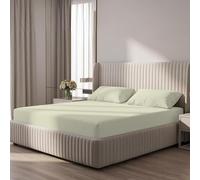 BloomBedding 3PC Super King Fitted Sheet 400 Thread Count 100% Egyptian Cotton 25cm Deep Pocket Fitted Sheet Super King Bedding Set With Pillow Cases 2 Pack