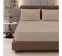BloomBedding 3PC Super King Fitted Sheet Set with Pillowcases, 100% Egyptian Cotton, 400 Thread Count, Soft Touch, Durable Weave, Luxury Bedroom Essentials