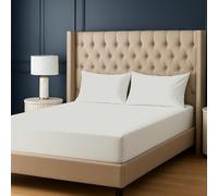 BloomBedding Fitted Sheet King Size (3 Piece), White - 400TC Deep Pocket (35 cm) - OEKO TEX Certified - 100% Cotton Material - Shrink-Resistant And Strong Threads - Bottom Sheet