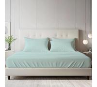 BloomBedding Fitted Sheet Super King, Deep Pocket 40cm, Bottom Sheets, 400 Thread Count 100% Egyptian Cotton, OEKO-TEX Certified, Lightweight and Fade Resistant Fitted Super King Bed Sheet