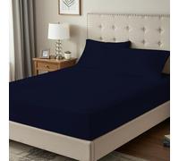 BloomBedding King Size Fitted Sheet 400 Thread Count 100% Egyptian Cotton 35cm Deep Pocket Fitted Sheet King Size Soft & Breathable Sheets
