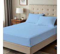 BloomBedding King Size Fitted Sheet 400 Thread Count 100% Egyptian Cotton 35cm Deep Pocket Fitted Sheet King Size Soft & Breathable Sheets