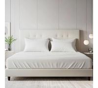 BloomBedding Super King Fitted Sheet 400 Thread Count 100% Egyptian Cotton 40cm Deep Pocket Fitted Sheet Super King Soft & Breathable Sheets