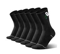 BloomBuddies 6 Pairs Bamboo Compression Crew Socks For Men Women, Anti Odor Moisture Wicking Seamless Breathable Thin Lightweight Soft Athletic Sport Socks
