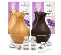 Bloome 2pk Assorted Vase Aroma Mist Diffuser Lavender 200ml - Decorative Perfect Electric Essential Oil Diffusers for Home, Office, & Bathroom, Long Lasting USB Plug In for Pet Odours & Room Freshness