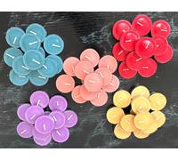 Bloome 60pk Tea Lights | Scented Tea Light Candles | Tea Lights ScentedFresh Berries, Fresh Peach, Wild Lavender, Indulgent Vanilla & Mountain Spring /5 Frangrances 12Each
