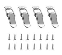 BloomExcellent 4Pcs Stainless Steel Toggle Latch Heavy Duty Spring Loaded Toggle Latches Catch Clamp Clip for Toolbox, Trunk, Box, Suitcase, Luggage, Crates, Drawers, Lockers, Cabinets