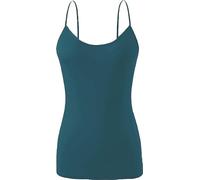 BloomFashion® New Womens Basic Sleeveless Strappy Cami Tops Ladies Plain Long Adjustable Spaghetti Strap Camisole Vest Tank Top Summer Mini Dress UK Plus Size 12-14 Teal
