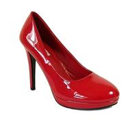 BloomFashion® Unisex Mens Womens High Heel Round Toe Drag Queen Cross Dresser Court Shoes Ladies Office Party Wear Smart Stiletto Pump Shoes Size UK 9-12 Red, 10uk