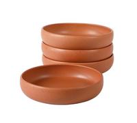 Bloomhouse - Two Time Oprah's Favorite Things Winner - Corsica Clay 4-Piece Dinner and Pasta Bowl Set - Burnt Apricot Terracotta Stoneware for Meals, Serving & Everyday Use