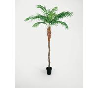 Blooming Artificial 8ft Artificial Phoenix Palm Tree in Pot Green