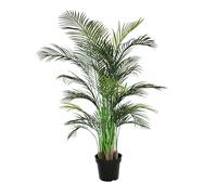 Blooming Artificial Areca Palm - Realistic Faux Plant in Pot, No Watering, for Living Room, Office & Atrium, Multi-stem Palm with Arching Fronds (160cm)