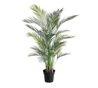 Blooming Artificial Areca Palm - Realistic Faux Plant in Pot, No Watering, for Living Room, Office & Hallway, Multi-stem Palm with Arching Fronds (140cm)
