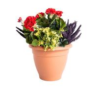 Blooming Artificial - Decorative Artificial Flowers, Realistic Fake Flowers, Year Round Decorative Geranium Plant for Outdoors, UV and Water Resistant (Red/Yellow) (50cm)