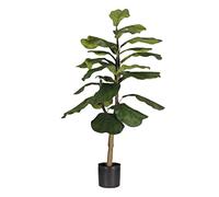 Blooming Artificial Plants Indoors in Pots, Faux Decorative Foliage, No Hassle, Easy Care, Perfect for Bringing Life to Indoor Spaces (Fiddle Leaf Fig) (Green) (90cm)