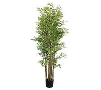 Blooming Artificial Plants Indoors in Pots, Faux Decorative Foliage, No Hassle, Easy Care, Perfect for Bringing Life to Indoor Spaces (Japanese Bamboo) (Green) (210cm)