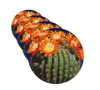 Blooming Barrel Cactus Car Air Fresheners Cards Set of 4 Pieces,Long-Lasting Car Aromatherapy Tablets Hanging Scented Cards for Wardrobe Bathroom Rearview Mirror Hanging Ornament