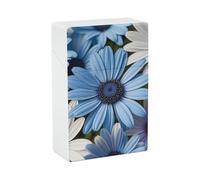 Blooming Blue Daisy Cigarette Case - Waterproof & Crush Proof Cigarette Holder Case for 20 King Size Cigarettes, Portable Pocket Size Travel Box for Men & Women