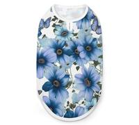 Blooming Blue Daisy Dog Shirt Quick Dry Breathable Pet T-Shirt Soft Stretchy Sleeveless Vest Dog Apparel M