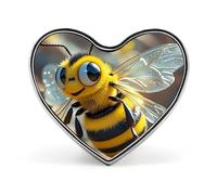 Blooming Blue Daisy Lapel Pin, Metal Heart Lapel Pins, Fashion Badge for Shirts, Jackets, Hats, Cartoon Bee, Love form