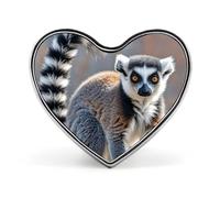 Blooming Blue Daisy Lapel Pin, Metal Heart Lapel Pins, Fashion Badge for Shirts, Jackets, Hats, tailed Lemur, Love form