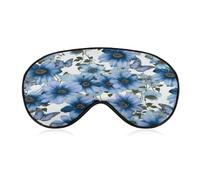 Blooming Blue Daisy Sleeping Mask Sleep Mask for Side Sleeper Relaxing Zero Pressure Night Blindfold Light Block-Out Eye Mask for Sleep with Easy Adjustable Strap