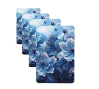 Blooming Blue Flowers 4 Pcs Car Air Freshener Lavender Hanging Scented Cards Automotive Scented Hanging Sheets Rectangle For Car Home Office Closet Bathroom