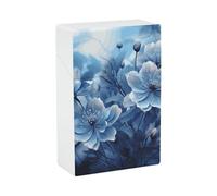 Blooming Blue Flowers Cigarette Case - Waterproof & Crush Proof Cigarette Holder Case for 20 King Size Cigarettes, Portable Pocket Size Travel Box for Men & Women