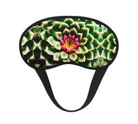 Blooming Cactus Flower Print Blackout Sleep Mask - Side Sleeper Eye Cover, Soft Comfort, Perfect for Travel, Meditation