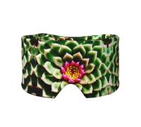 Blooming Cactus Flower Print Sleep Eye and Ear Muffs Mask - Adjustable Yoga Travel Headband, Keep Warm Shading Comfortable Aid
