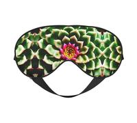 Blooming Cactus Flower Print Soft Eye Mask â€“ Comfortable Sleep, Blocks Light, Full Eye Coverage, Ideal for Travel, Meditation