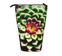 Blooming Cactus Flower Vertical Retractable Pencil Case Stationery Box Adult Office Organizer Box