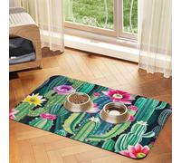 Blooming Cactus Pet Feeding Mat Bowl Mat Dog Mat Suitable For Dogs Cats Specific Pads Feeder