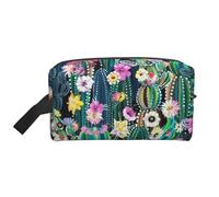 Blooming Cactus print Fashionable Travel Storage Bag, Portable Toiletry Bag Large Capacity Organizer