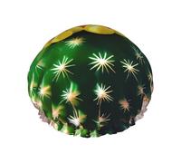 Blooming Cactus Print Shower Cap, Shower Cap for Women Reusable, Waterproof Bath Cap,Quick Drying Bath Hair Cap