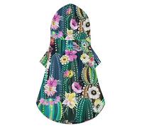 Blooming Cactus Succulents Dog Hoodie Luxury Dog Clothes Winter Dog Jacket Pet Clothes Hoodie French Bulldog Teddy Pug Puppy Clothes L