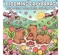 Blooming Capybaras | A Super Cute & Cozy Spring Coloring Book: Kawaii Coloring Book with Adorable Capybaras, Flowers & Happy Animal Scenes