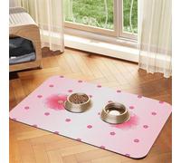 Blooming carnations Pet absorbent leather tablecloth Pet bowl mat suitable for dogs or cats
